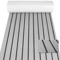 Non-Slip EVA Foam Boat Flooring Sheet Grey with Black Stripes Self-Adhesive Marine Decking Mat for Yacht and Boat Deck DIY Upgrade(2400x600x6mm)