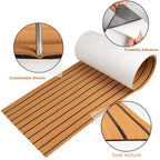 Teak EVA Foam Boat Flooring Sheet Brown with Black Stripes Self-Adhesive Marine Decking Mat for Yacht Fishing Boat RV DIY Upgrade Australian Boating(2400x400x6mm)