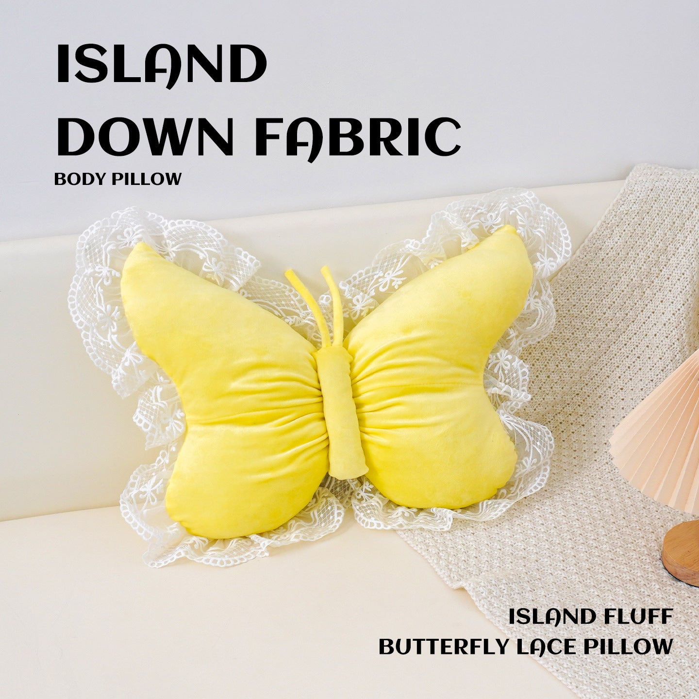 Pink Elegant Butterfly Lace Throw Pillow 60x45cm Soft Decorative Cushion for Sofa Bedroom Office and Car Comfort Backrest Accessory