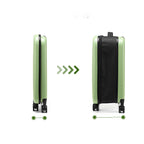 Green 20 Inch Foldable Carry-on Suitcase with 360 Spinner Wheels and Combination Lock, Lightweight Space Saving Hard Shell Luggage for Australian Travel