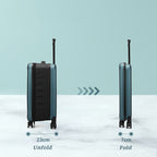 White 20 Inch Foldable Carry-on Suitcase Ultra Lightweight 2.1kg Hard Shell Luggage with 360 Spinner Wheels and Combination Lock for Australian Travel