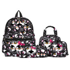 Black 4-Piece Large Capacity School Backpack Set for Primary Students Years 3-6 Durable Nylon Lightweight Rucksack with Handbag for Daily Australian School Life