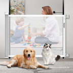 Black Retractable Baby Safety Gate and Pet Barrier Extra Wide 300cm for Stairs and Doorways No Drill Mesh In-Home Protection Solution for Local Families