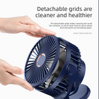 Black 10000mAh Portable Clip on Fan with 720 Degree Rotation 4 Speeds for Stroller Kitchen Office Desk Quiet Rechargeable Cooling Solution for Local Homes