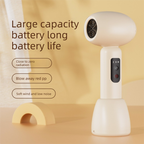 White Wireless Baby Hair Dryer with Constant Temperature and Negative Ion Technology for Gentle Hair and Skin Care, Ideal for Infants and Toddlers