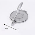 Silver Manual Dough Press – Aluminum Alloy Cake & Tortilla Press for Homemade Baking and Cooking(20cm)