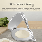 Silver Manual Dough Press – Aluminum Alloy Cake & Tortilla Press for Homemade Baking and Cooking(20cm)