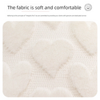 2-PCS White 45x45cm Heart Pattern Plush Pillow Cover with Insert – Soft Textured Decorative Cushion for Living Room or Bedroom