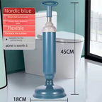 Blue High-Pressure Toilet Plunger with Vacuum Seal – Powerful Drain Unclogger for Toilets, Sinks & Drains (45cm)