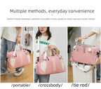 Large Travel Duffle Bag Gym Sports Weekender with Shoe Compartment Wet Pocket Lightweight Carry On Luggage Bag (Pink)