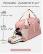Large Travel Duffle Bag Gym Sports Weekender with Shoe Compartment Wet Pocket Lightweight Carry On Luggage Bag (Pink)