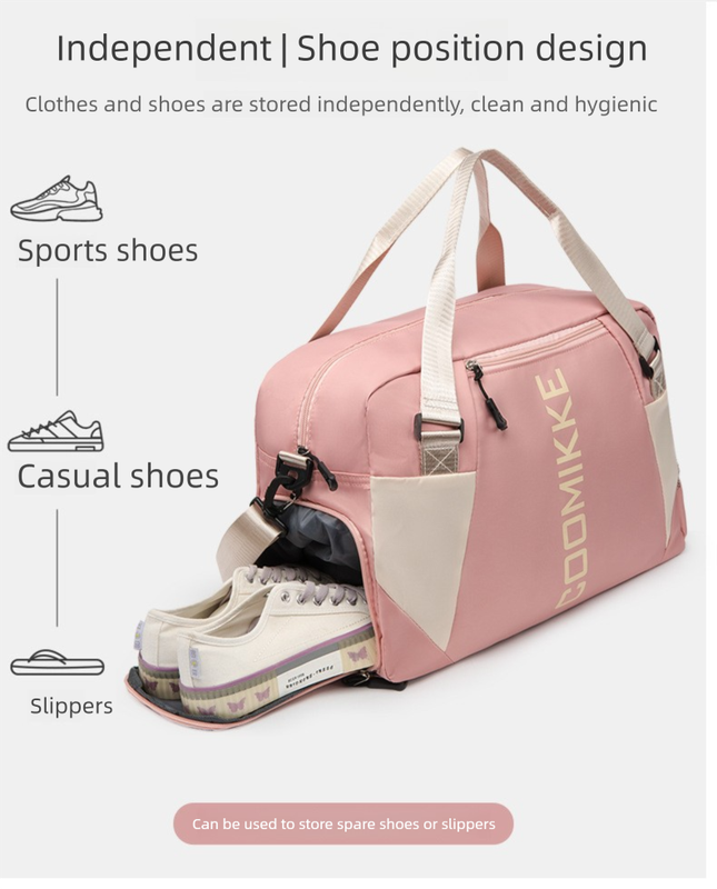 Large Travel Duffle Bag Gym Sports Weekender with Shoe Compartment Wet Pocket Lightweight Carry On Luggage Bag (Light Purple)