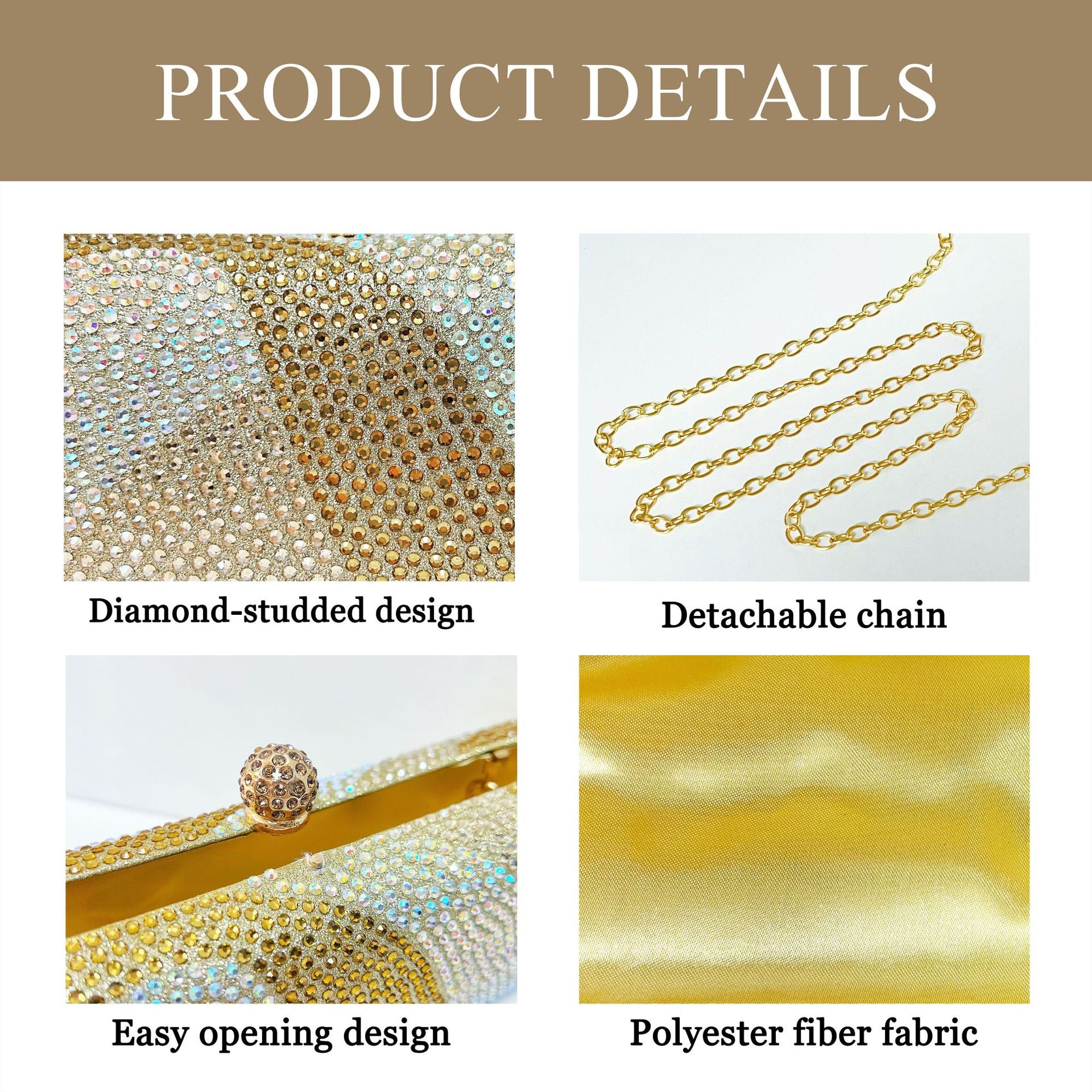 Luxury Green Crystal Evening Clutch Bag Gradient Rhinestone Hard Case Purse with Detachable Chain for Wedding Prom Cocktail Party Fits Smartphone