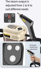 White and Black 1500W High Pressure Steam Cleaner with Digital Display (3.5 BAR) - 1.2L Heavy Duty Steamer for Kitchen Grease, Grout, Car Detailing & Upholstery (AU Plug)