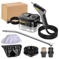 Black 1500W High Pressure Steam Cleaner with Digital Display (3.5 BAR) - 1.2L Heavy Duty Steamer for Kitchen Grease, Grout, Car Detailing & Upholstery (AU Plug)