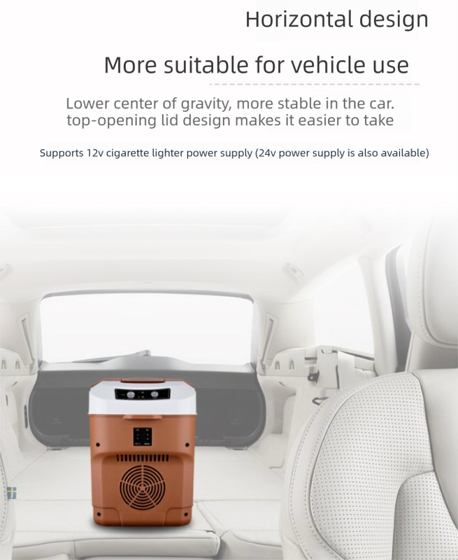 10L Digital Car Fridge Warmer 12V 24V 240V Portable Electric Cooler for Truck Car Home Camping LCD Display Brown