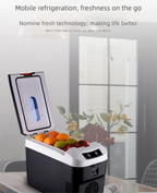 10L Digital Car Fridge Warmer 12V 24V 240V Portable Electric Cooler for Truck Car Home Camping LCD Display Brown