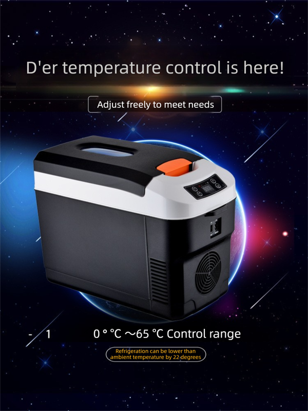 10L Digital Car Fridge Warmer 12V 24V 240V Portable Electric Cooler for Truck Car Home Camping LCD Display Brown