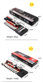 12 Piece 1/2 Inch Drive Ratchet and Metric Socket Wrench Set Heavy Duty Mechanics Tool Kit for Automotive Repair and Industrial Maintenance