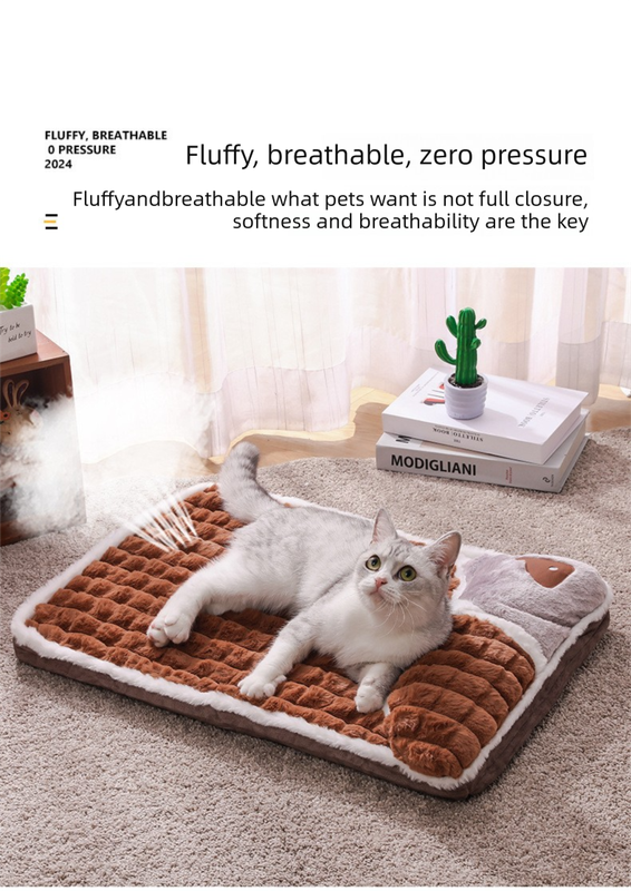 Thickened Pet Sofa Bed XL Size 75x45cm Green Dog Mat with Integrated Pillow Soft Washable Sleeping Pad for Dogs and Cats All Season Comfort