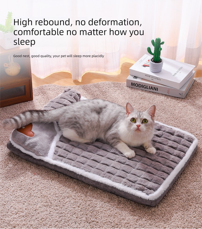 Thickened Pet Sofa Bed XXL Size 100x70cm Green Dog Mat with Integrated Pillow Soft Washable Sleeping Pad for Dogs and Cats All Season Comfort