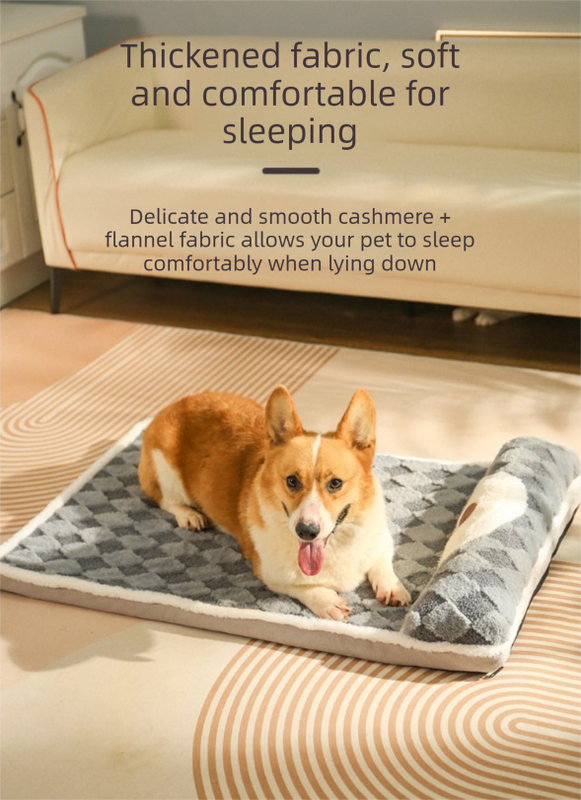 Thickened Soft Pet Bed Mat XL Size Coffee-milk Extra Large Dog Sleeping Pad Washable Cushion for Large Breeds and Multi-Pet Use All Season