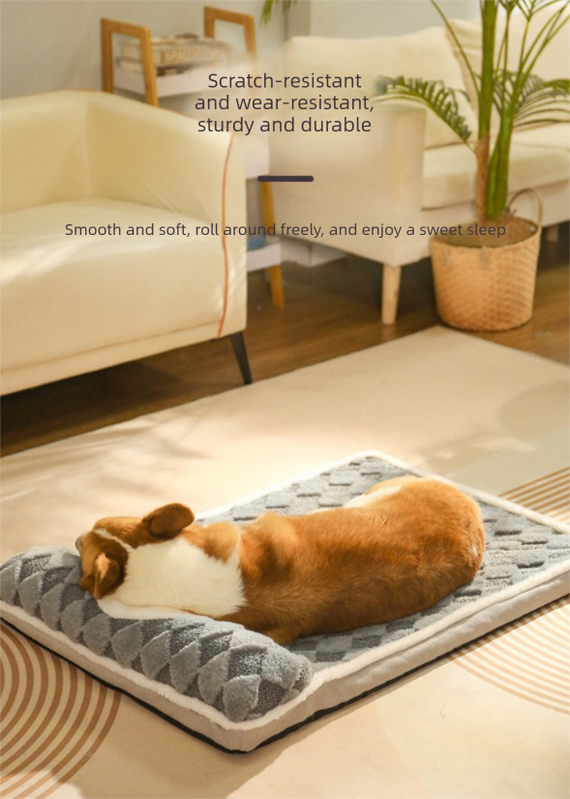 Thickened Soft Pet Bed Mat L Size Light Green Comfortable Large Dog Sleeping Pad Washable Cushion for Big Dogs and Cats All Season Use