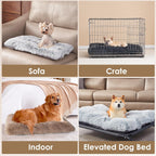 Luxury Long Plush Pet Bed Mat Faux Fur Crate Pad 110x75cm Dark Grey XXL Soft Warm Cushion for Giant Dogs