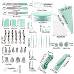 207 Pieces Cake Decorating Kit with Nordic Pink Revolving Turntable Icing Tips and Spatulas Complete Baking Tool Set