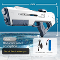 Electric Water Gun Auto Refill 43cm High Pressure Blaster Toy Rechargeable Squirt Soaker for Kids & Adults White