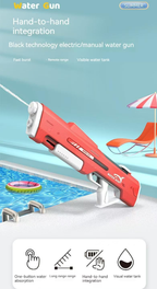 Electric Water Gun Auto Refill 43cm High Pressure Blaster Toy Rechargeable Squirt Soaker for Kids & Adults White