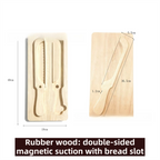 Portable Magnetic Bread Slicing Set: Serrated Toast Knife with Integrated Wooden Cutting Board