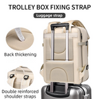 Black Expandable Travel Laptop Backpack with USB Charging Port - Waterproof Nylon Business Bag with 11cm Depth Extension (45x32cm)