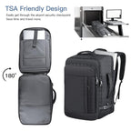 Black Expandable 17-Inch Laptop Travel Backpack with USB Port - Durable TSA Friendly Carry-on Luggage Bag