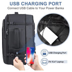 Grey Expandable 17-Inch Laptop Travel Backpack with USB Port - Durable TSA Friendly Carry-on Luggage Bag