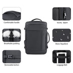 Grey Expandable 17-Inch Laptop Travel Backpack with USB Port - Durable TSA Friendly Carry-on Luggage Bag