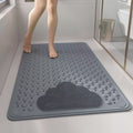 2-Pack Grey Eco-Friendly Bath Mat with Massage Points - Anti-Slip Suction Cup Safety Bathroom Rug (L Size 86.5X53x2 CM)