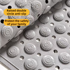 2-Pack Khaki Eco-Friendly Bath Mat with Massage Points - Anti-Slip Suction Cup Safety Bathroom Rug (M Size 75.5X44x2 CM)