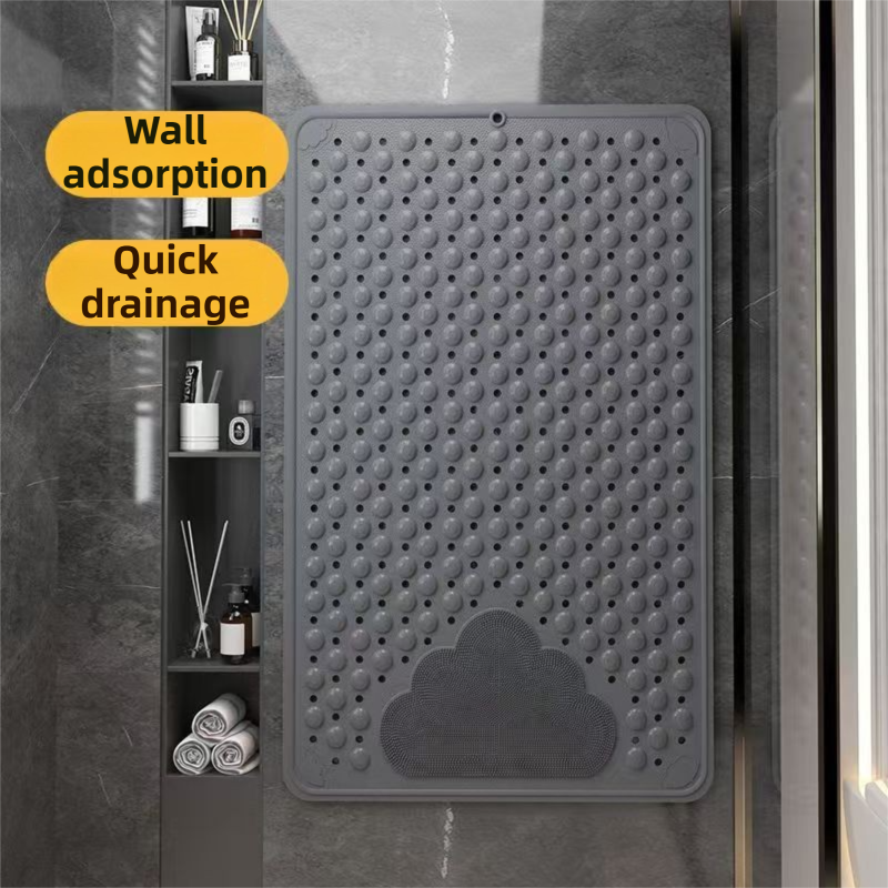 2-Pack Pink Eco-Friendly Bath Mat with Massage Points - Anti-Slip Suction Cup Safety Bathroom Rug (M Size 75.5X44x2 CM)