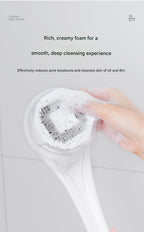 Pink Electric 360°Rotating Shower Brush with Long Handle for Back Scrubbing(43CM) - IPX7 Waterproof & Premium Silicone & PA Bristles