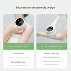 Grey Electric 360°Rotating Shower Brush with Long Handle for Back Scrubbing(43CM) - IPX7 Waterproof & Premium Silicone & PA Bristles