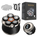 Black Men's 6D Magnetic Rotary Head Shaver for Wet/Dry Use - Professional Electric Bald Head Shaver & Beard Trimmer (Model 610)