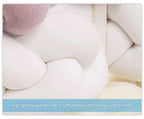 White & Pink 2M Nordic 3-Strand Hand-Braided Knot Long Pillow - Soft Plush Sofa Cushion, Room Decor for Bedroom & Living Room