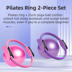 Blue Professional Pilates Ring & Yoga Ball Set - Multipurpose Home Fitness Equipment for Whole-Body Core Training & Pelvic Floor Strengthening