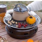 Blue 1L Portable Collapsible Camping Kettle - Food-Grade Silicone Body with 304 Stainless Steel Base, Compatible with Induction & Gas Stoves