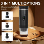 Grey 3-in-1 Portable Espresso Maker with Self-Heating and One-Touch Cold Hot Brew - Smart Digital Display & 20Bar High Pressure for Rich Crema