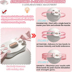 Pink 3-Level Resistance Pelvic Floor & Inner Thigh Trainer - Multi-Function Kegel Exercise Set with 25cm Yoga Ball & 3-Pair Resistance Rope
