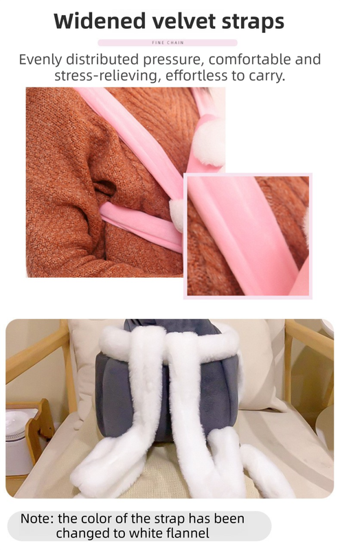 Pink 2-in-1 Ultra-Soft Plush Pet Carrier & Mobile Bed - Portable & Lightweight Cute Rabbit Ear Design Travel Cabin (L 33 x 25 x 27CM)