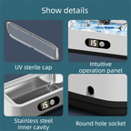 X81 White Ultrasonic Jewelry & Eyeglass Deep Cleaner with Cloth - Touch Control & 3-Level Intelligent Timers and Large 650ml Stainless Steel Tank