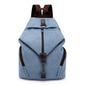 Light Blue Women's Vintage Canvas Backpack Casual Daypack Retro College School Bag Large Capacity Rucksack for Travel Work & Daily Use